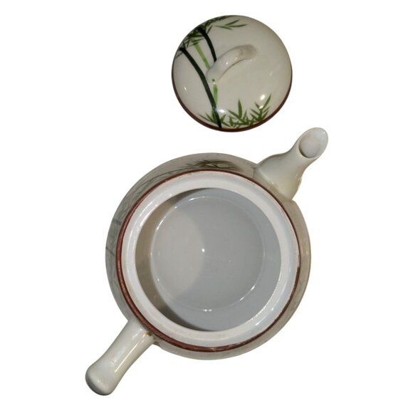 Vintage Japanese Kutani Bamboo Teapot Hand-Painted Bone China - Picture 5 of 13